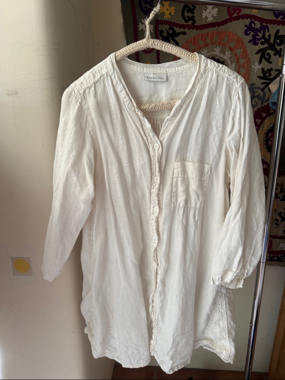Homefrocks Lightweight linen White workshirt